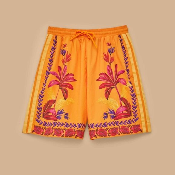 FARM Rio Pants - FARM Rio Orange Floral Print Drawstring Shorts